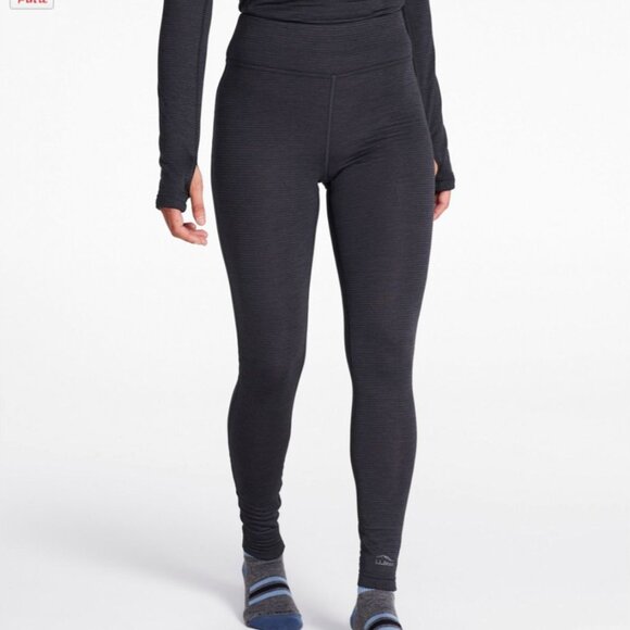 Women's L.L.Bean Midweight Base Layer Pants - Small, Black - Picture 1 of 8